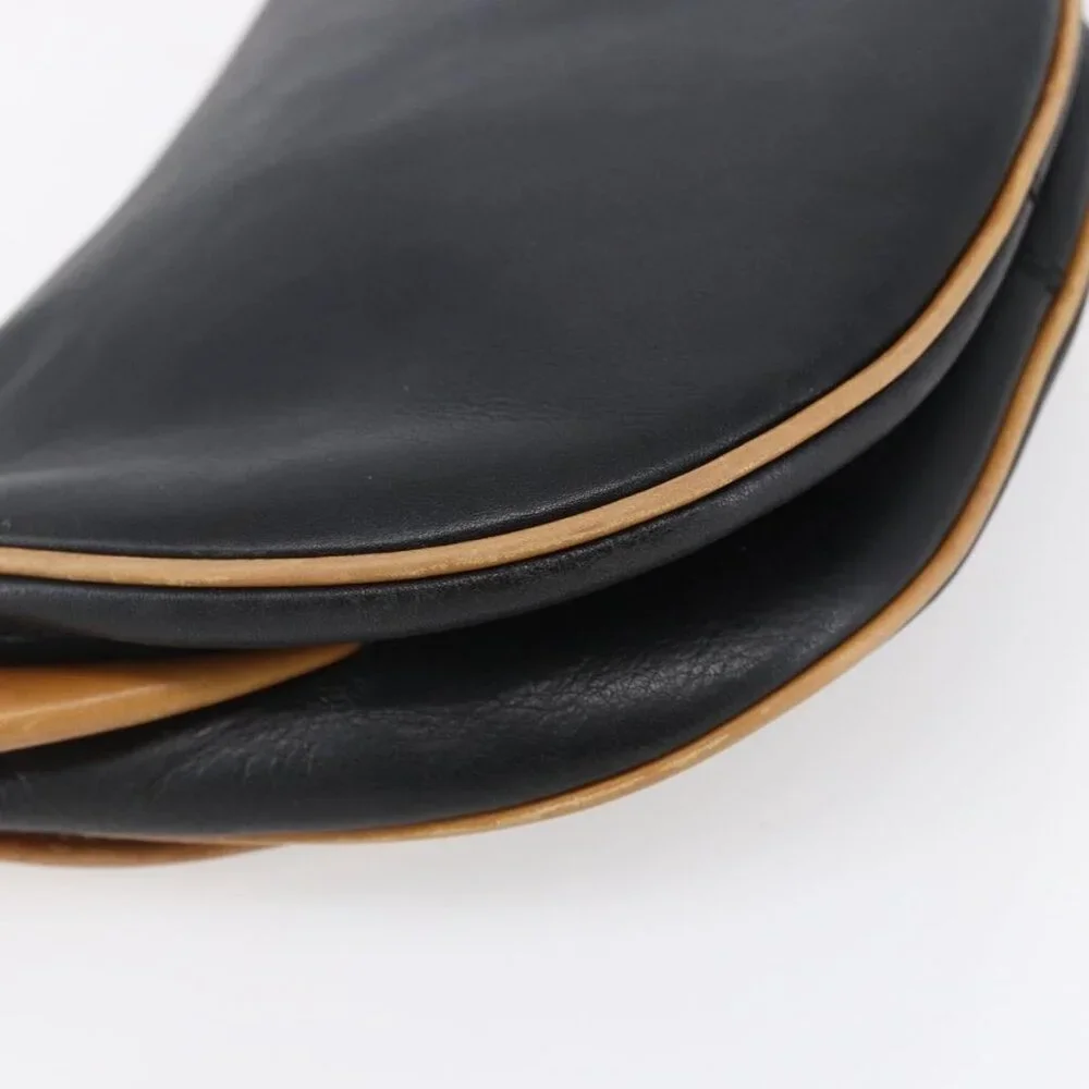 Authentic CELINE Shoulder Bag Leather Black Gold - Picture 5 of 16